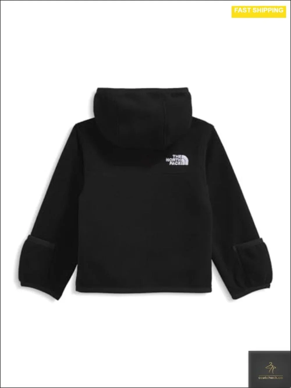 Baby Polar Fleece Full Zip Hoodie with Fold-over Mitts Zipper Chin Guard